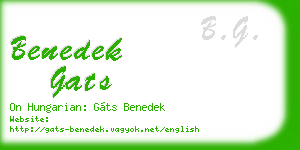 benedek gats business card